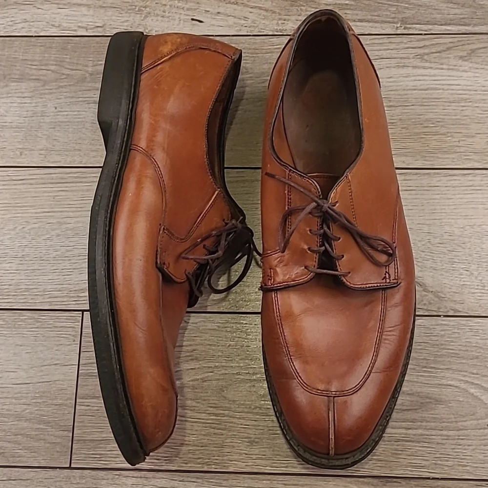 ALLEN EDMONDS‎ Ashton Tan Brown Leather Sz 11 E Mens Split Toe Dress Shoes